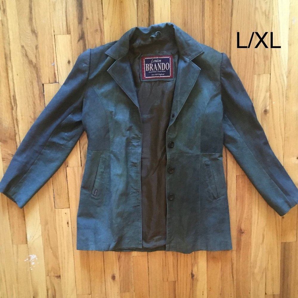 Genuine green leather jacket